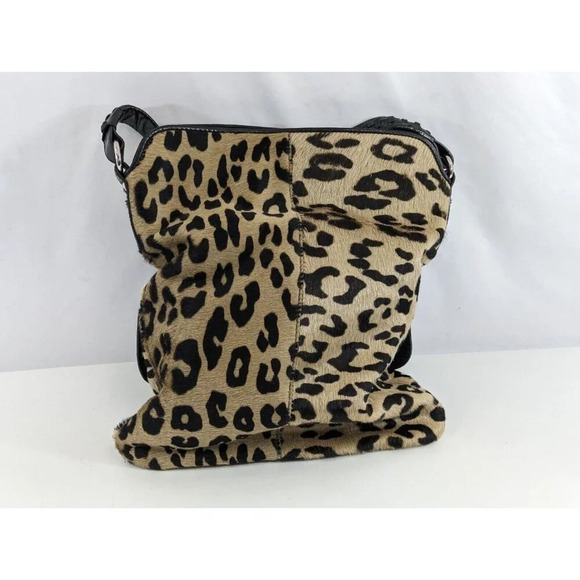 Maurizio Taiuti Leopard Print Handbag Purse Leather Italy Cheetah Animal Mobwife - Picture 3 of 12